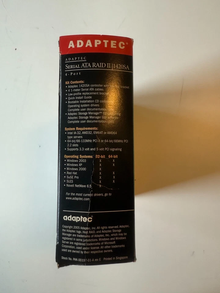 Adaptec SATA RAID 1420SA 4-Port PCI-X RAID Controller Card - Image 2 of 3