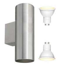 Image of 6w LED Stainless Steel Double Up Down Wall Light GU10 IP20 Various Colour ZLC034