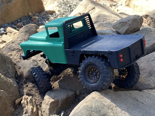 AxialSCX24 truck body green Chevy3800 1955flatbed Fits C10 JLU Bronco & Basecamp - Picture 6 of 15