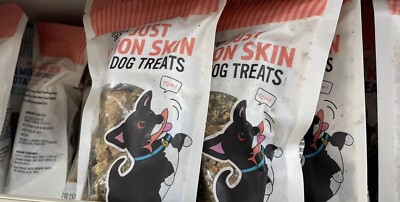 4 Packs Trader Joe's Just Salmon Skin Baked Dog Treats 2 oz Each Pack, Total 8oz