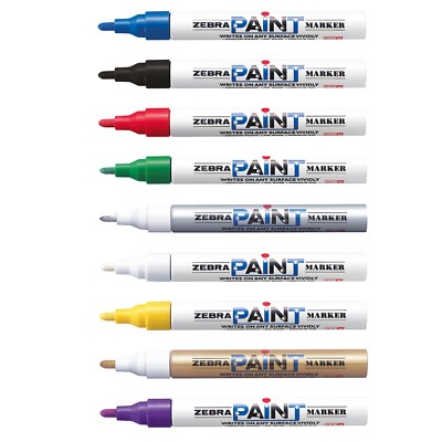 Zebra Paint Marker Stift - Ölbasis - 3,0 mm Kugelspitze - 8 Farben verfügbar