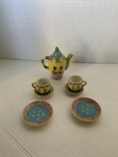 Miniature Floral Tea Set Vintage 8 piece Pretty