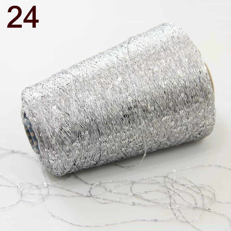 C Moda 1 Cono 500g Lentejuelas Brillantes Hágalo Usted Mismo Nylon Encaje Tejido a Mano Hilo de Ganchillo 24 Foto 4 de 4