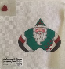 Santa ornament handpainted needlepoint canvas