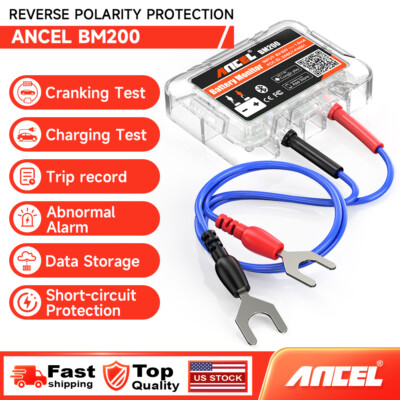 ANCEL BM200 Car Battery Load Tester 12V Automotive Battery Monitor Bluetooth