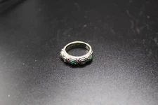 Judith Ripka Sterling Silver Emerald and Diamonique Band Ring