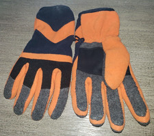 boys girls GAP fleece WINTER GLOVES size 10 orange blue gray black SOFT