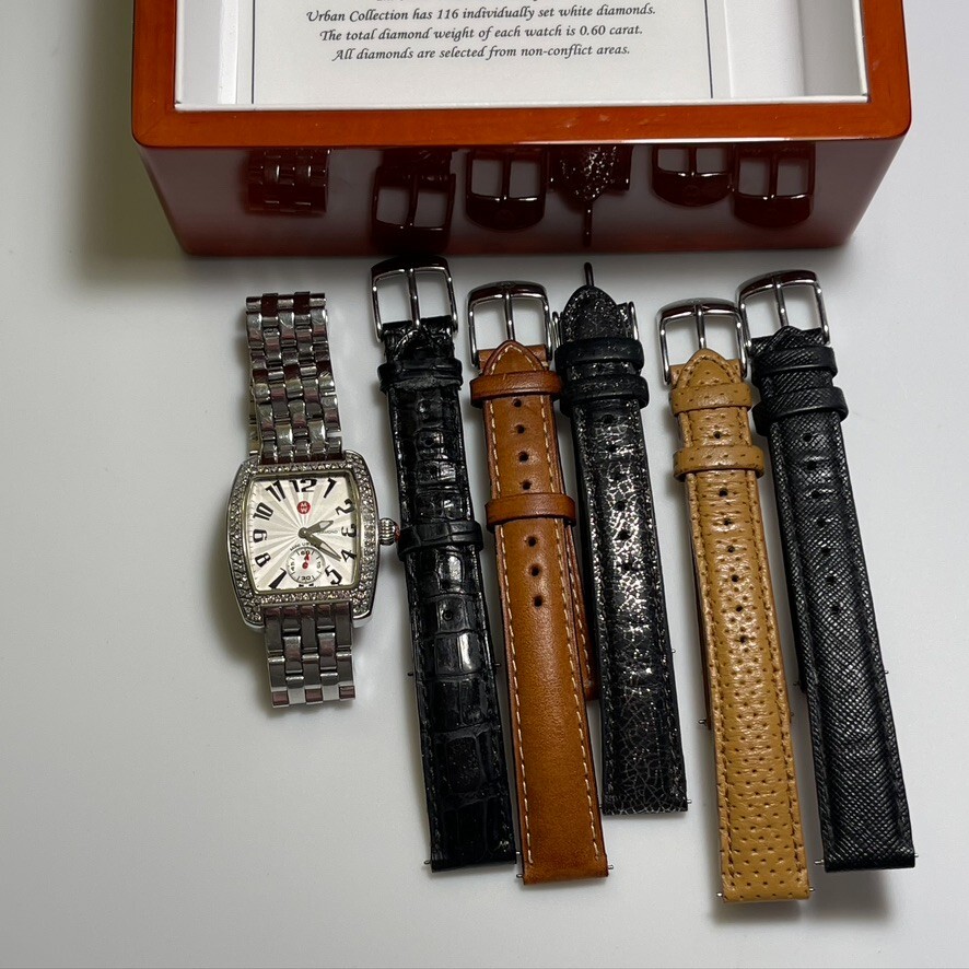 Michele Urban Diamond Bezel Watch authentic Michele Urban Mini 29mm X 35mm Diamond Bezel Stainless Steel  main image 3