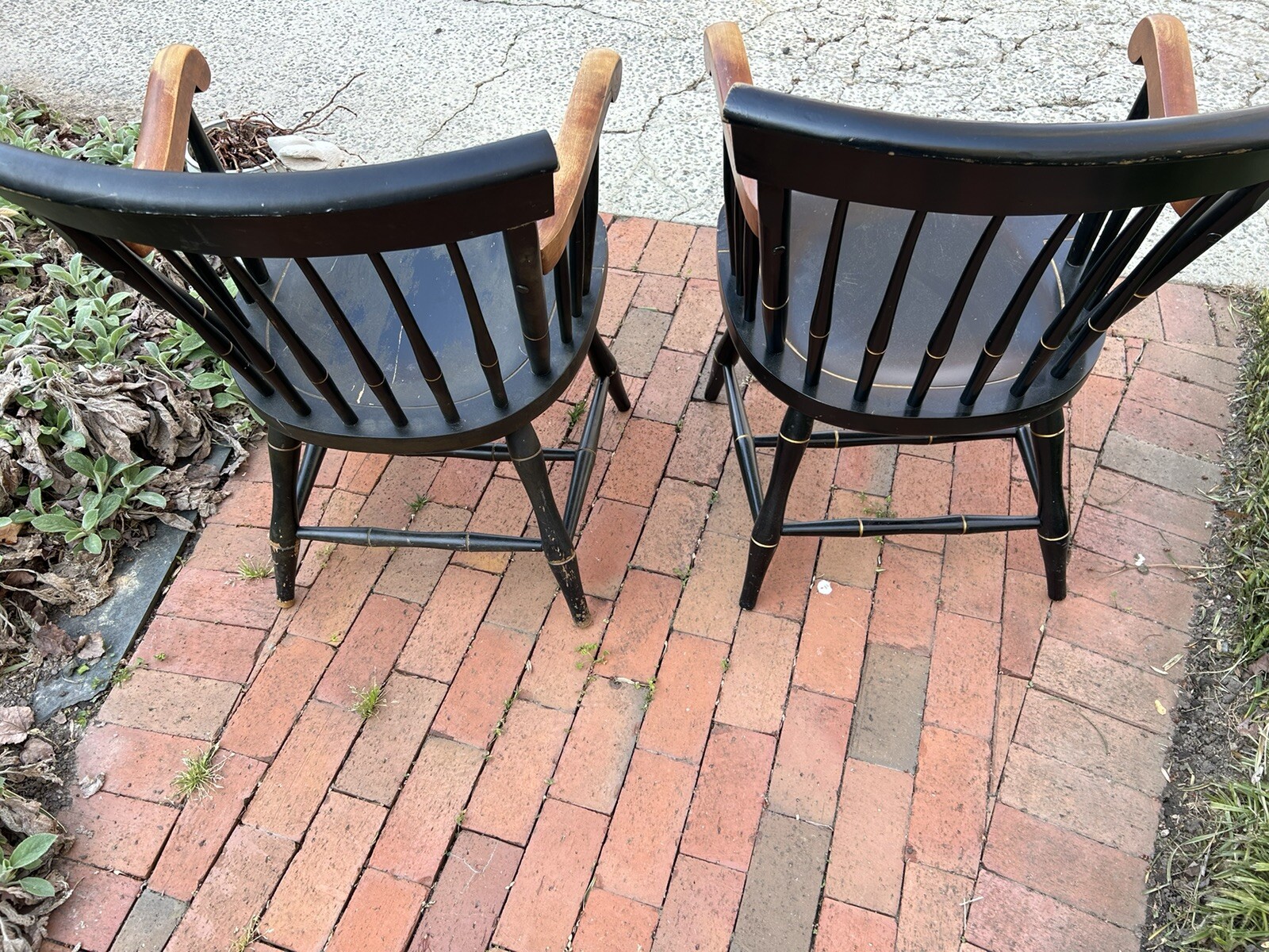 2 Nichols & Stone Liberty Windsor Armchairs Hitchcock Style Heavy eBay