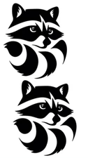 Raccoon 2 Pack Black Vinyl Decals Car Windows Laptop Tablet Mailbox Bin Notebook