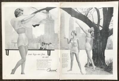 1955 Gossard Pantie Girdle PRINT AD Your Legs Are Free As Air! Park Cityscape