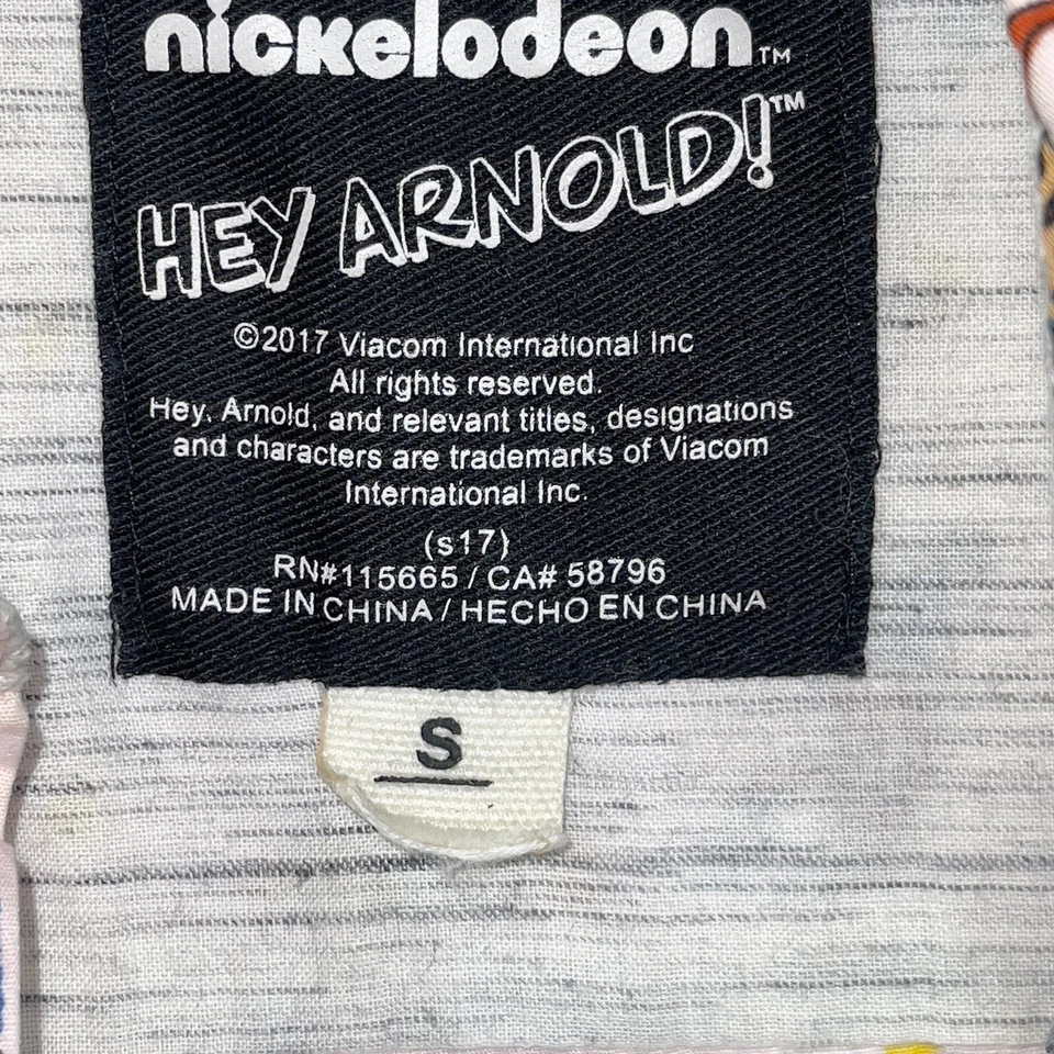 Camisa Abotonada Nickelodeon Hey Arnold Para Hombres Pequeña Rosa Arnold Gerald Estampado Completo Foto 4 de 4