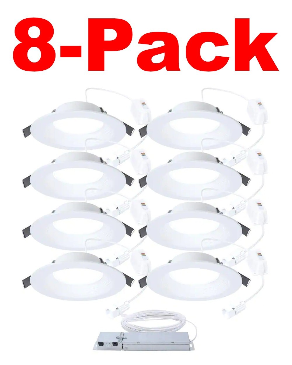 HALO 6, 6 in. Selectable CCT Integrated LED Recessed Light Baffle Trim/8-Pack