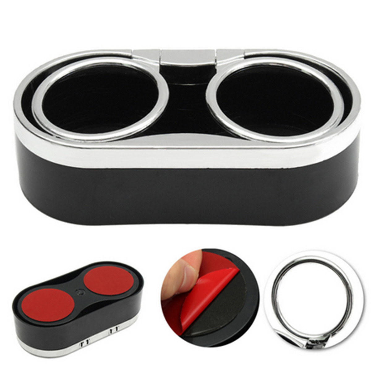 Insert Car Dual Cup Holder Drink Bottle Water Beverage Storage Can Mount Stand
