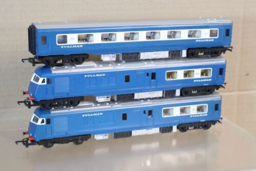 LOT DE 3 VOITURES LOCOMOTIVE DIESEL TRIANG HORNBY R555 BR BLEU PULLMAN CLASSE 251 DMU OM - Photo 2 sur 12
