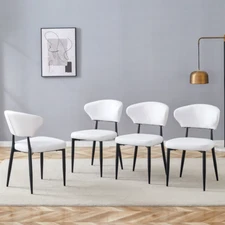 Minimalist Ergonomic Dining Chair, with A Curved Backrest for Comfortable Design