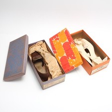 Vintage Heels Socialites Seville Cobbies Studio Brown Bone Women Shoes Lot 60/70