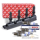 FEBI ZÜNDSPULE + 4x BOSCH ZÜNDKERZE FÜR OPEL ADAM ASTRA CORSA D E MERIVA 1.2 1.4