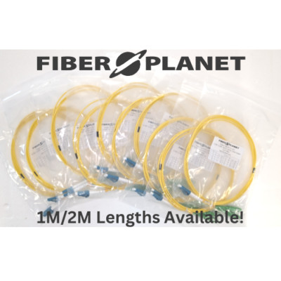 (10 Pack) LC UPC to SC APC Duplex OS2 Single-Mode Fiber Optic Patch Cable Jumper