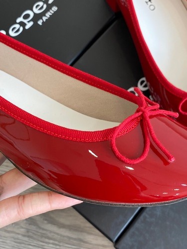 Repetto CENDRILLON Round Bow Ballet Women's Shoes with Flat Heels Patent Leather - Picture 14 of 34