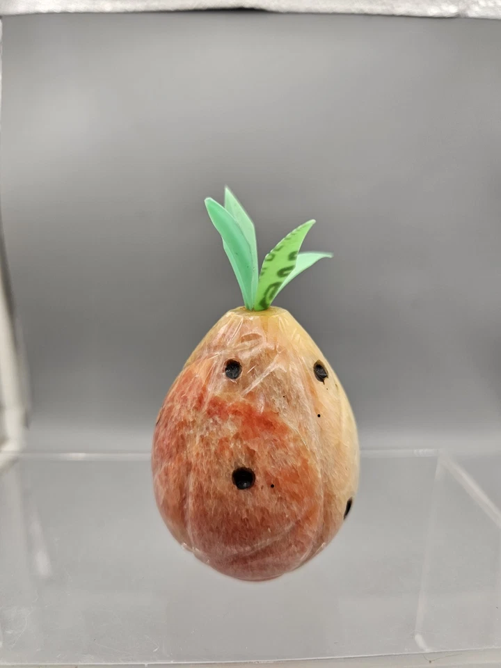 Mármol de alabastro ónix piedra italiana frutas piña tallada italiana de colección 3" Foto 2 de 4