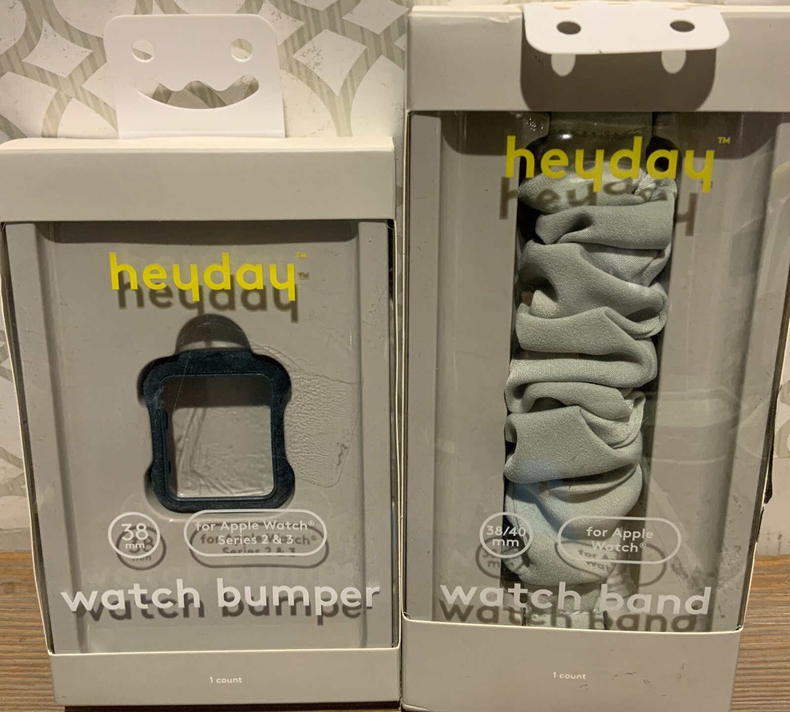 🍒 heyday Apple Watch Scrunchie Band 38/40mmMisty Blue+Watch Bumper‼