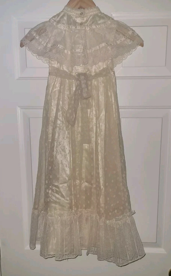 De colección. Gunne Sax Jessica McClintock Encaje Renacimiento Novia Talla Vestido 5 niñas años 80 Foto 4 de 4