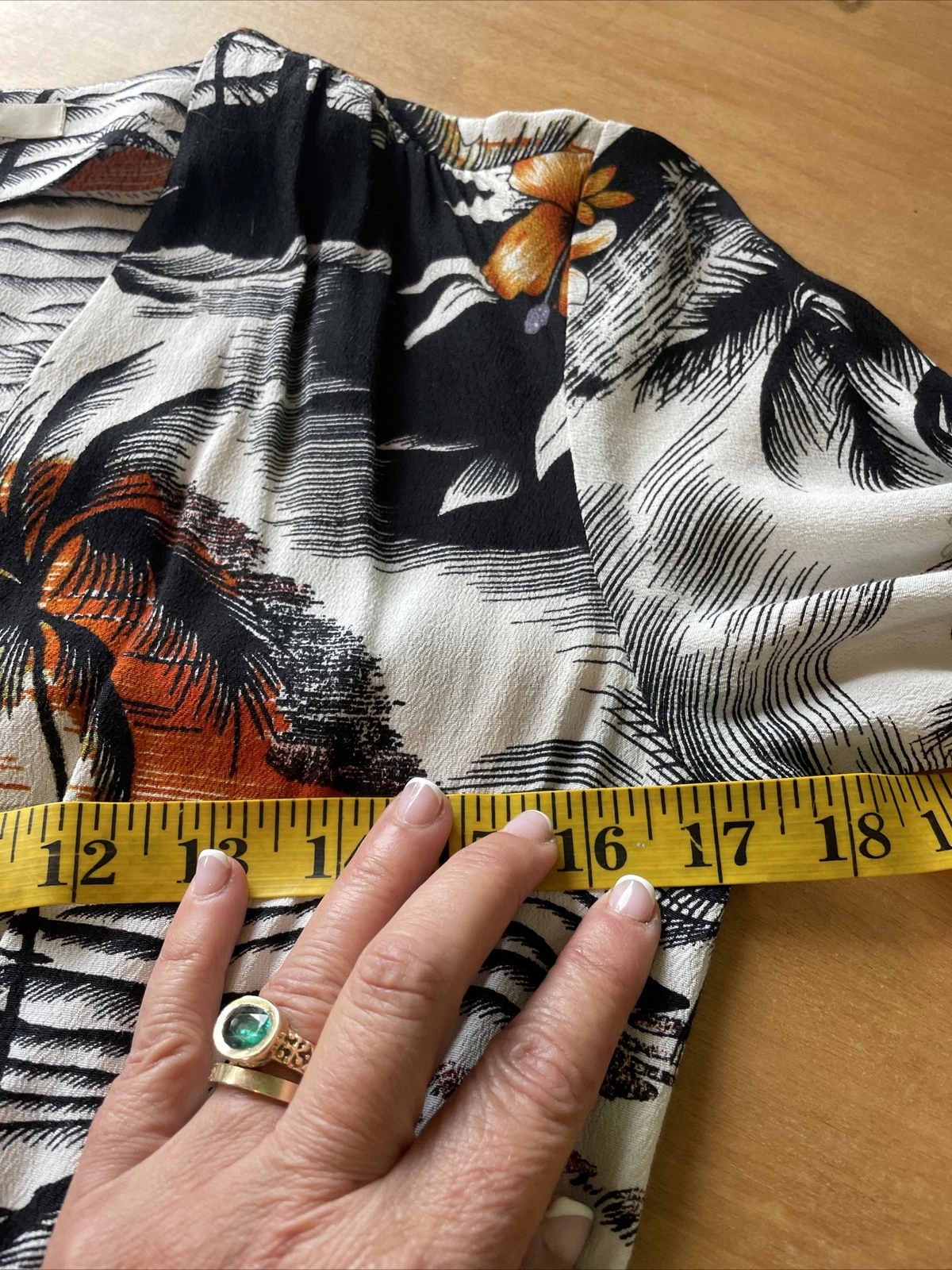 PALM ANGELS Mini abito da donna 84 Maje Rolina hawaiana stampa con bottoni sul davanti taglia 1 S tropicale