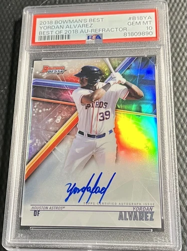 2018 Yordan Alvarez Astros PSA 10 Bowmans Best '18 Auto #B18YA Autograph Gem MT
