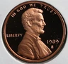 1989 S Lincoln Penny One-Cent Proof U.S. Mint Coin 1c from Proof Set