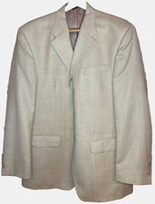 Ralph Lauren Mens Tan Silk Wool Herringbone Size 42 R Jacket Blazer Sport Coat
