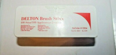 Dentsply Preventive Care Delton Brush Stixx 100 (Orange/Red)  Applicators #2204