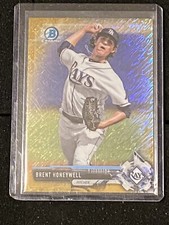 Brent Honeywell 2017 Bowman Chrome Gold Shimmer Prospect Refractor #d /50 Rays