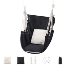 Portable Hanging Hammock Chair Swing Garden Outdoor Camping Soft Cushions