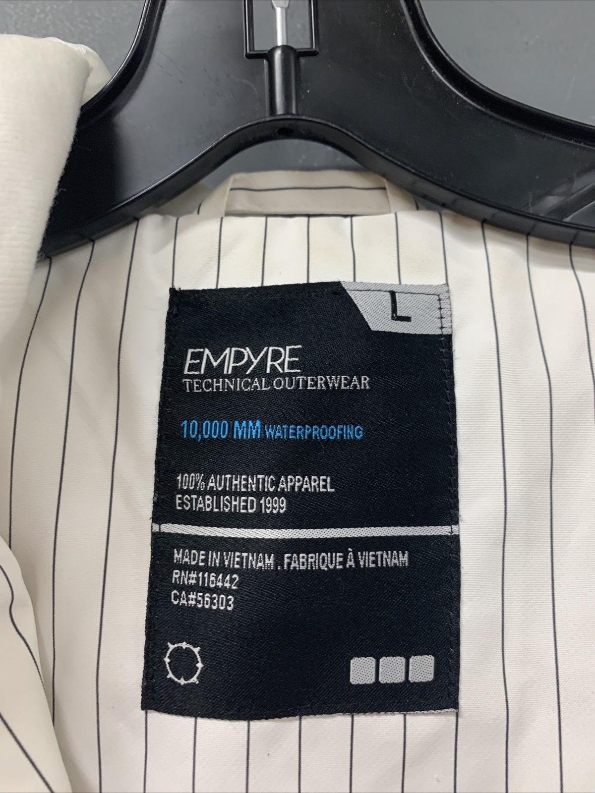 Empyre Technical Outerwear Windbreaker Jacket SZ L - image 2