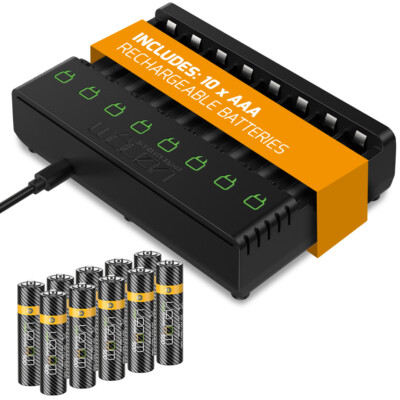 Venom wiederaufladbare AAA-Batterien mit Ladestation - inklusive 10 x AAA 500mAh