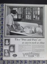 1925 VOLLRATH WARE SHEBOYGAN DISH PANS FOOD KITCHEN COOK BAKE VINTAGE AD DW53