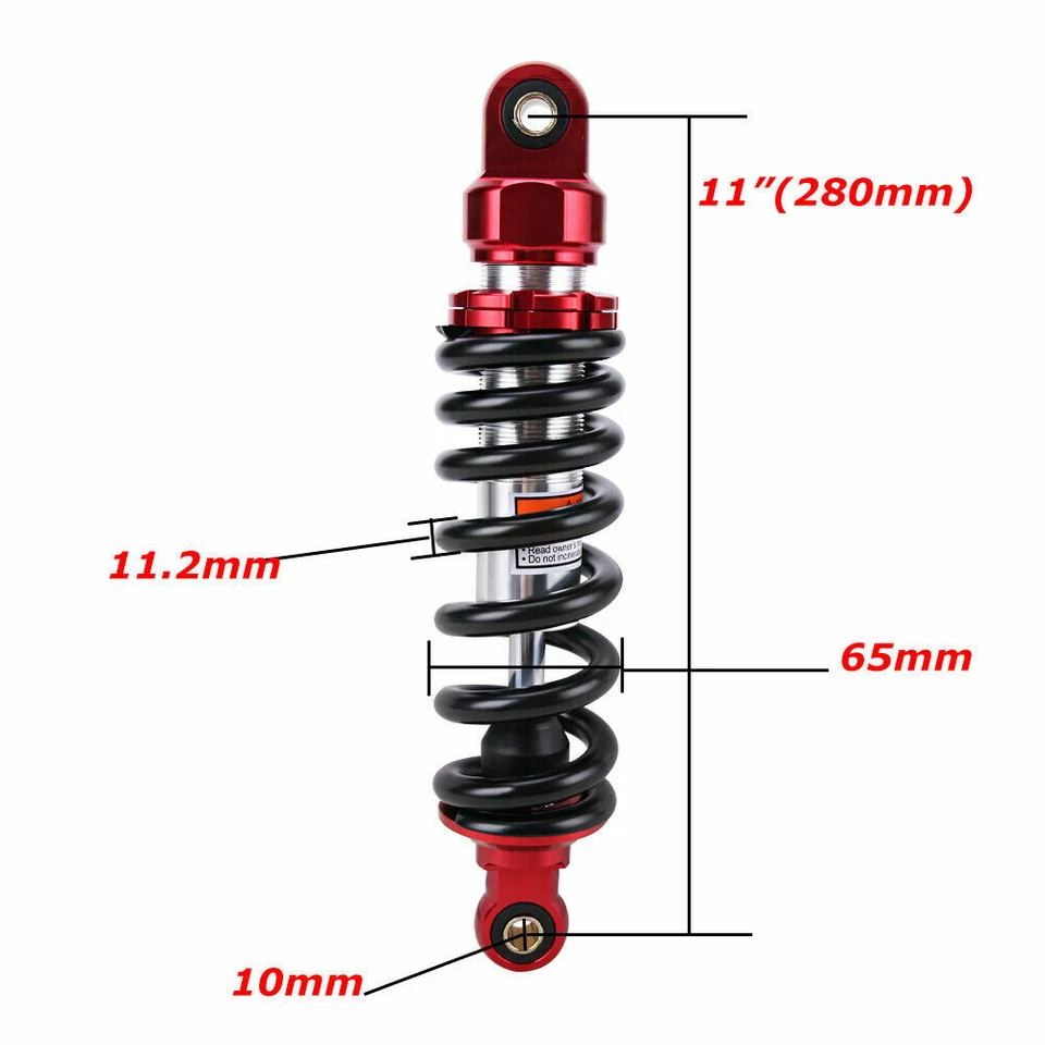 Amortiguador de suspensión trasera 11" 800lbs 280mm muelle para moto de cross Foto 2 de 4