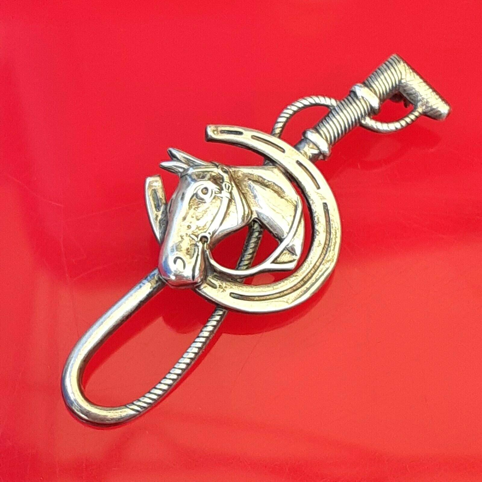Vintage Sterling Silver Equestrian Horse Whip Horse S… Gem