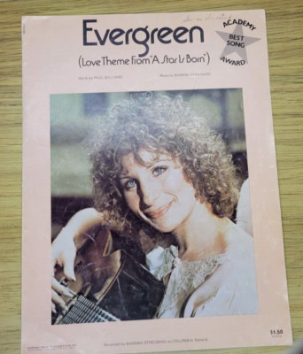 Evergreen Love Theme from A Star is Born 1976 Piano Guitar Sheet Music DAMAGED