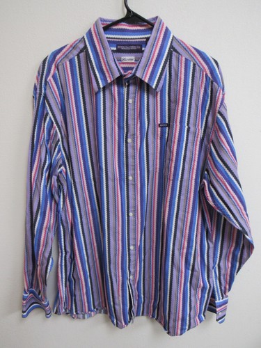 Enyce Colorfull Striped Long Sleeve Button-Front Shirt XL