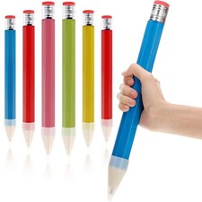 6 PCS 14 Inch Wooden Jumbo Pencils Funny Multicolored Huge Giant Prop Kids