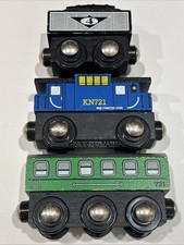 Wooden Railway Trains Lot Of 3 With Magnets Works w/ Thomas Wooden Railway KN721