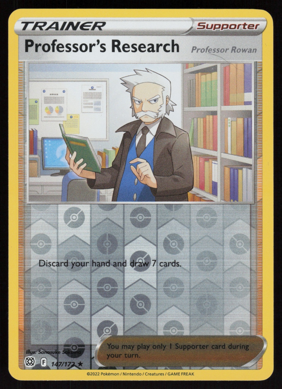 Reverse Holo Professor's Research 147/172 Brilliant Stars Pokemon TCG Card