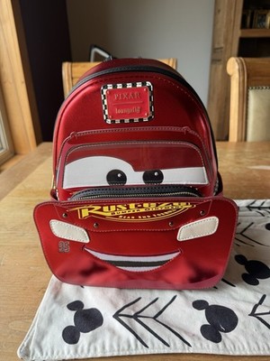 Loungefly Disney Pixar Cars Metallic Lightning McQueen Cosplay Mini Backpack NWT