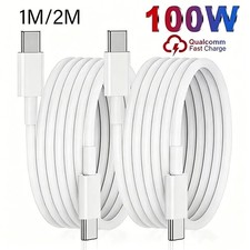 2 pack Type C to C Cable PD 100W Fast Phone Charger Data Cable Long USB Lead