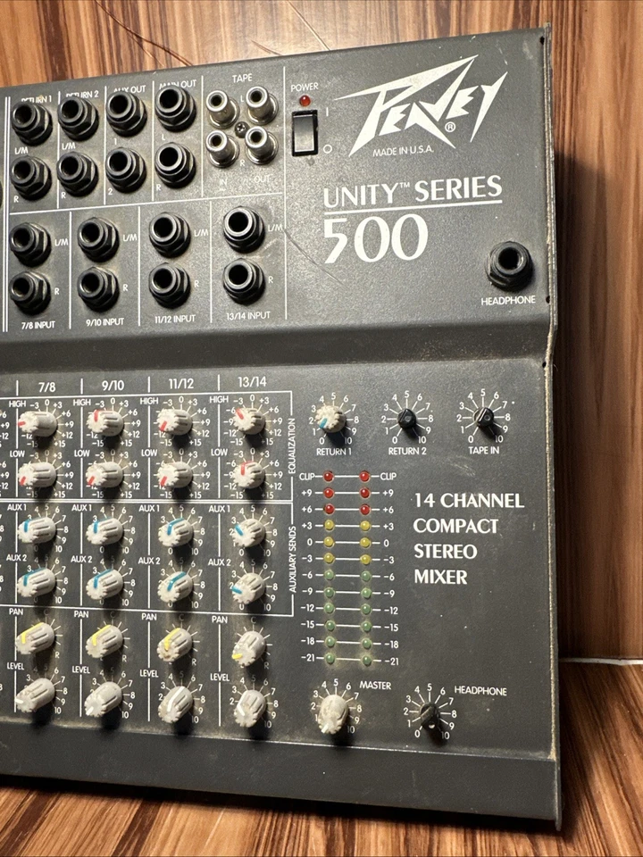 Peavey Unity Series 500 Mixer - 14 Channel Compact Stereo Mixer Black USA Made - Image 2 of 4