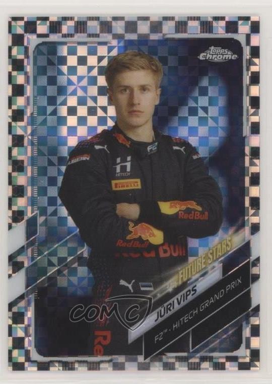 2021 Topps Chrome Formula 1 Checker Flag Refractor Juri Vips Jüri #69 0gv1