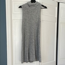 Express Heather Gray Cowl Neck Sleeveless Marled Knit Dress Small S