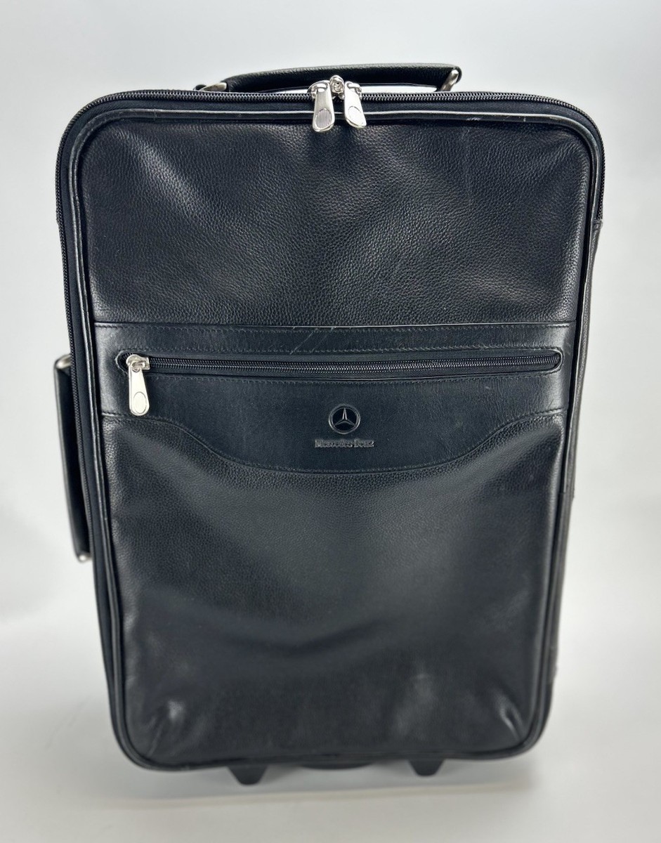 Mercedes Benz Black Leather Carry-On Suitcase Wheeled Luggage | eBay